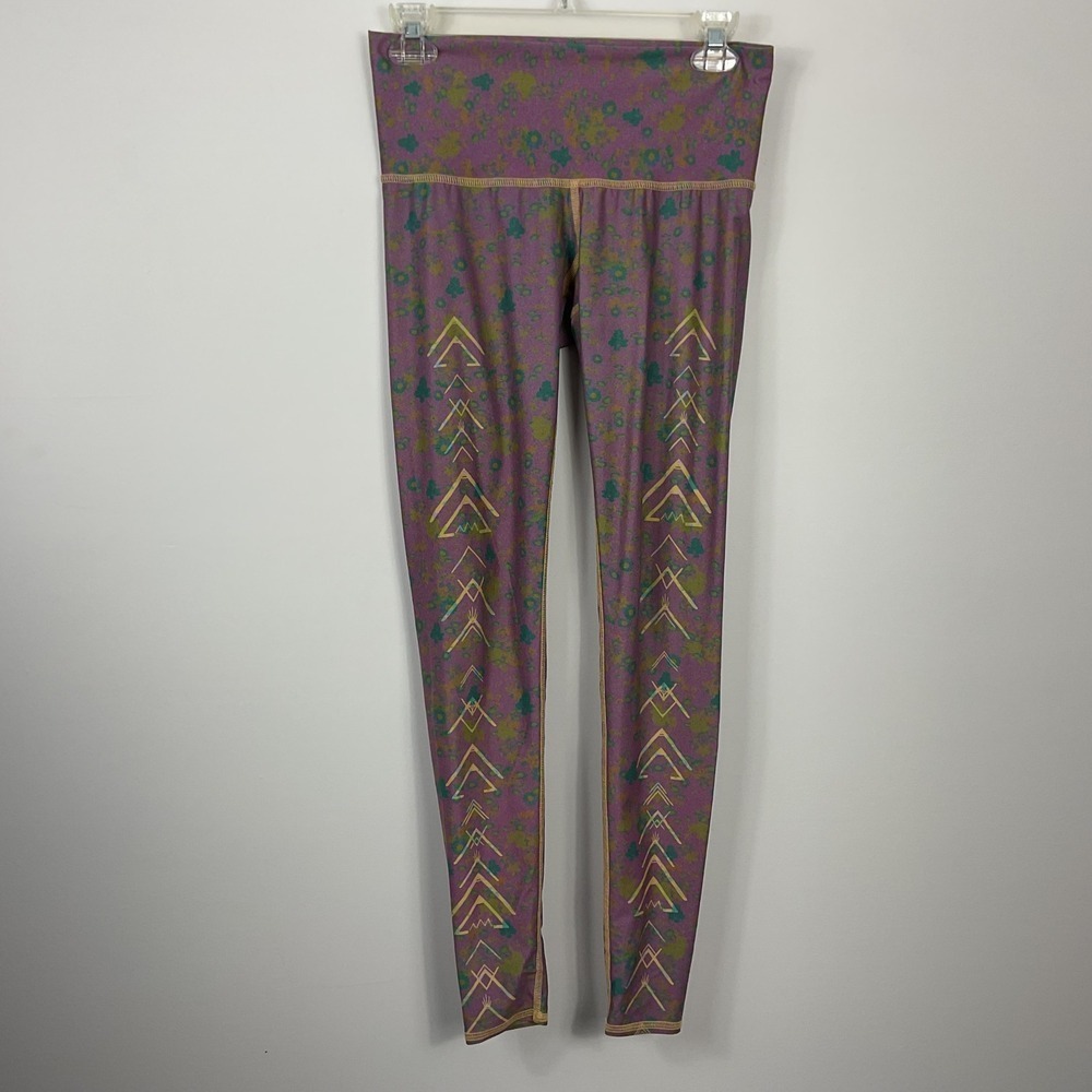 Teeki Women's Small Purple Meadow Hot Pant Yoga Leggings